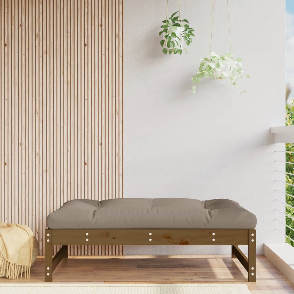 Poggiapiedi Giardino Marrone Ambra 120x80cm Legno Massello Pino