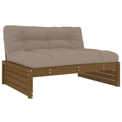Divano Centrale Marrone Ambra 120x80 cm Legno Massello di Pino