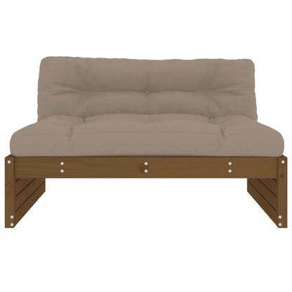 Divano Centrale Marrone Ambra 120x80 cm Legno Massello di Pino