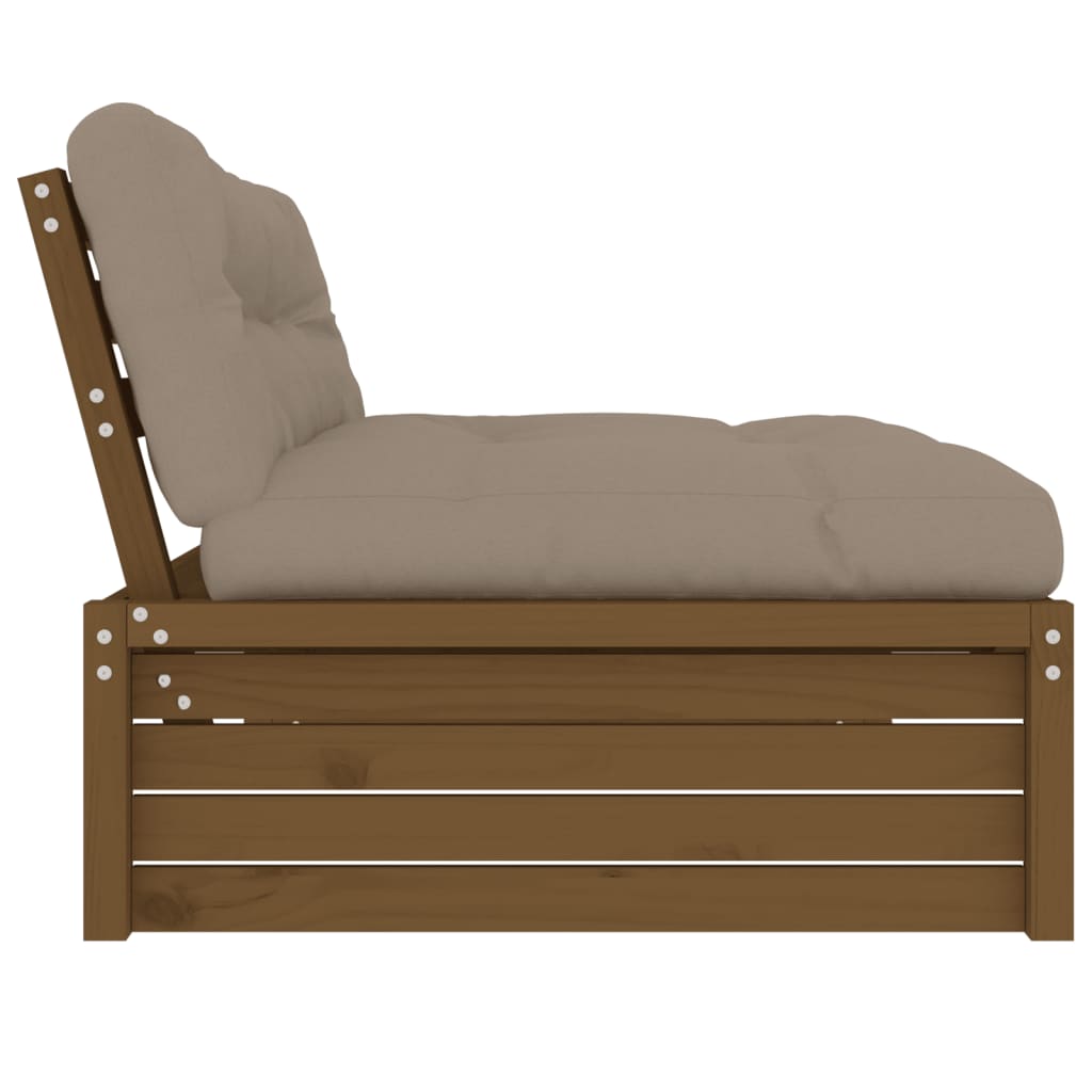 Divano Centrale Marrone Ambra 120x80 cm Legno Massello di Pino