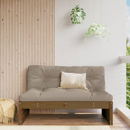 Divano Centrale Marrone Ambra 120x80 cm Legno Massello di Pino