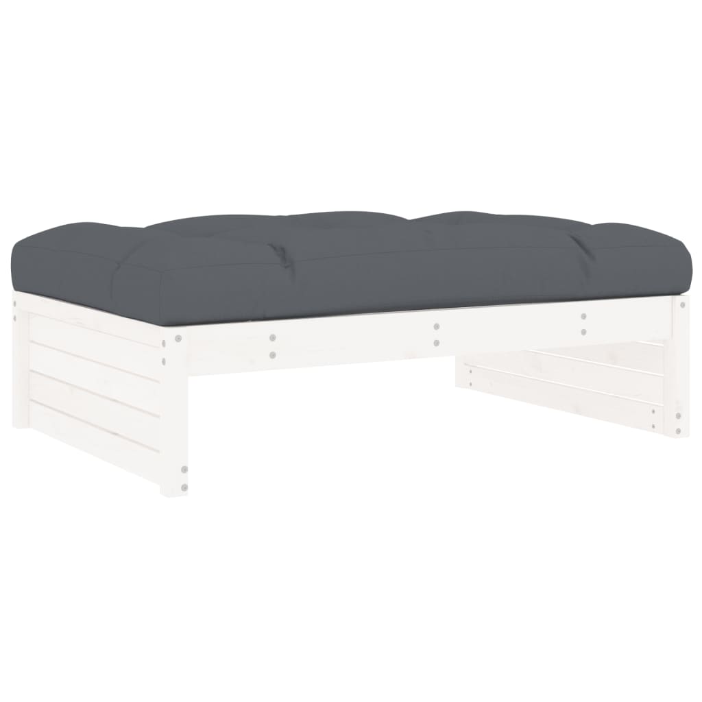 Poggiapiedi da Giardino 120x80 cm Legno Massello di Pino Bianco