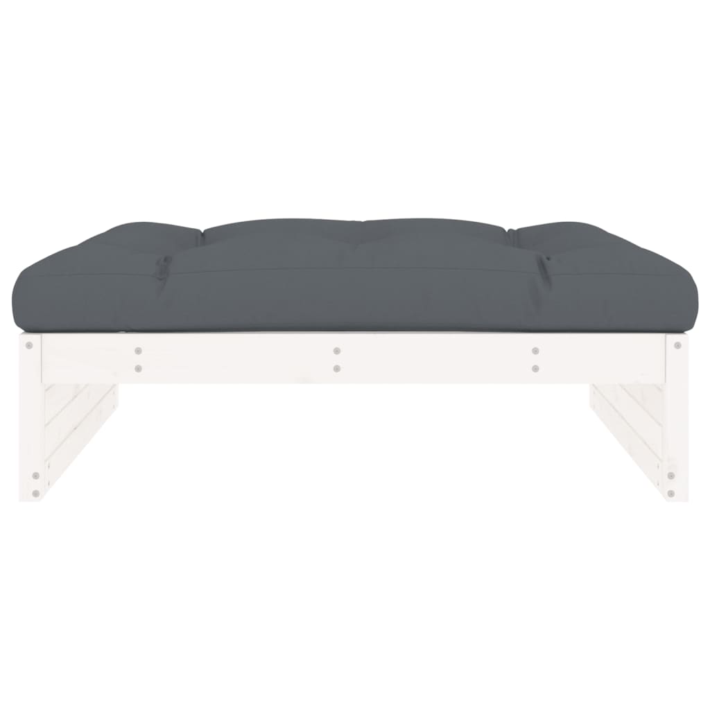Poggiapiedi da Giardino 120x80 cm Legno Massello di Pino Bianco