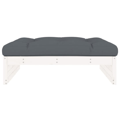 Poggiapiedi da Giardino 120x80 cm Legno Massello di Pino Bianco