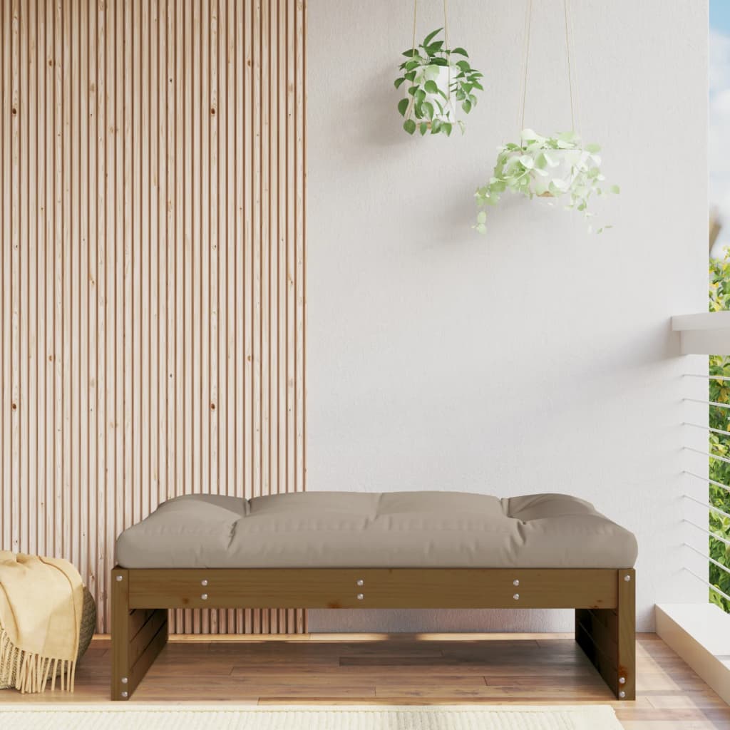 Poggiapiedi Giardino Marrone Ambra 120x80cm Legno Massello Pino