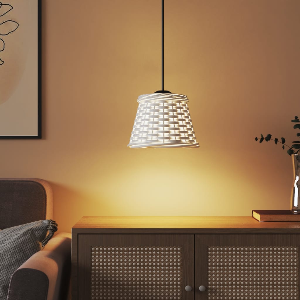 Paralume da Soffitto Bianco Ã˜15x12 cm in Vimini