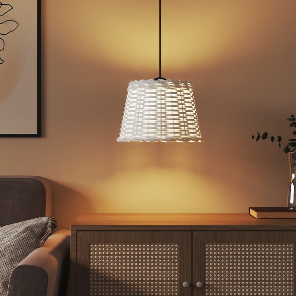 Paralume da Soffitto Bianco Ã˜30x20 cm in Vimini