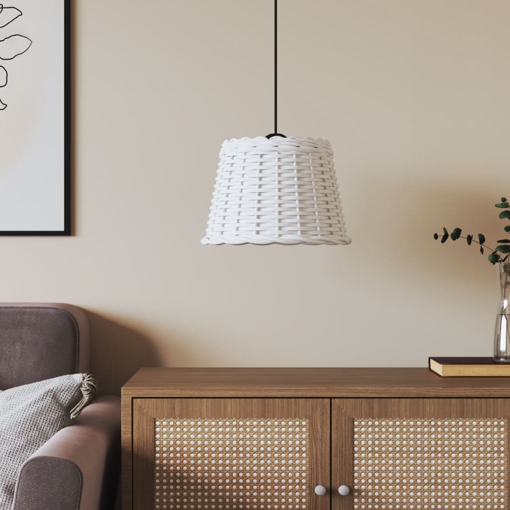 Paralume da Soffitto Bianco Ã˜30x20 cm in Vimini