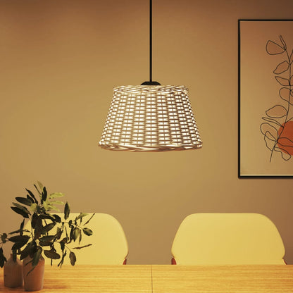 Paralume da Soffitto Bianco Ã˜50x30 cm in Vimini