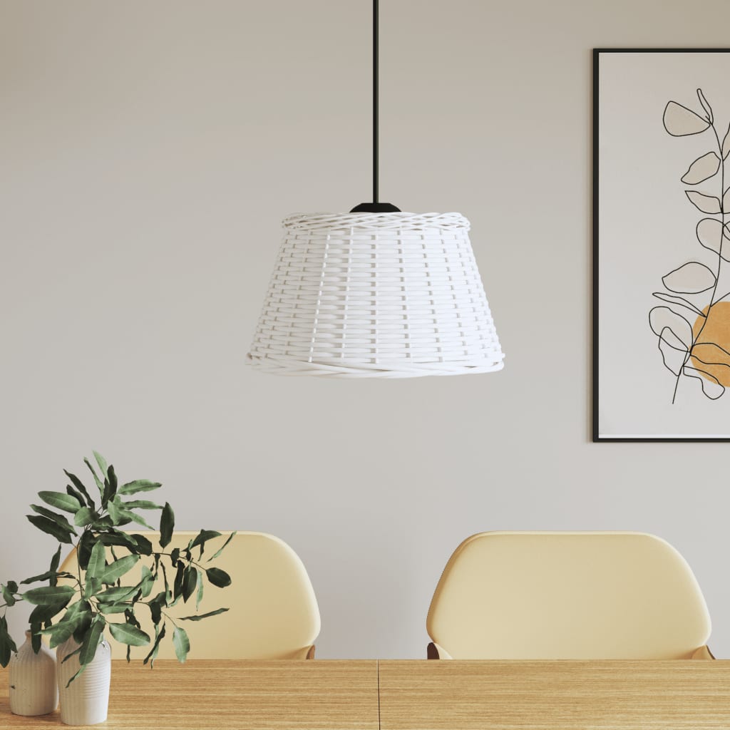 Paralume da Soffitto Bianco Ã˜50x30 cm in Vimini