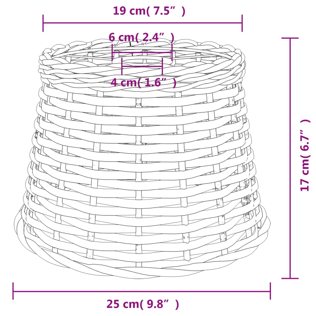 Paralume da Soffitto Marrone Ã˜25x17 cm in Vimini
