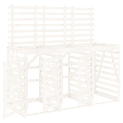 Copribidone Triplo Bianco in Legno Massello di Pino