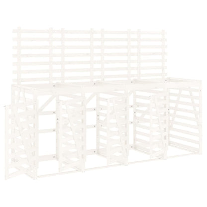 Copribidone Quadruplo Bianco in Legno Massello di Pino