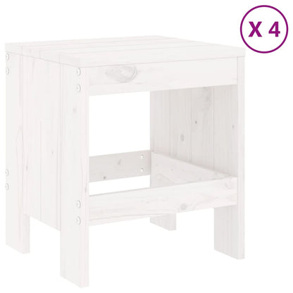 Set da Pranzo per Giardino 5pz Bianco in Legno Massello di Pino