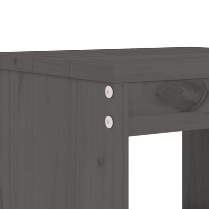 Set da Pranzo per Giardino 5pz Grigio in Legno Massello di Pino