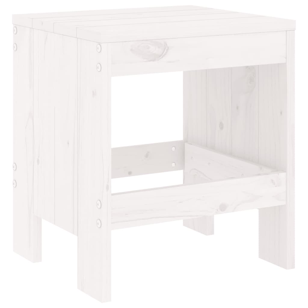 Set da Pranzo per Giardino 13pz Bianco Legno Massello di Pino