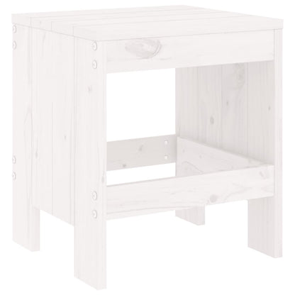 Set da Pranzo per Giardino 17pz Bianco Legno Massello di Pino