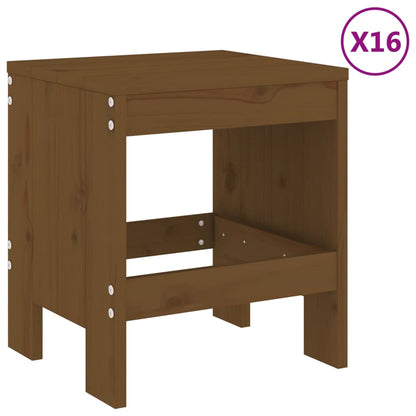 Set da Pranzo da Giardino 17 pz ambra in Legno Massello di Pino