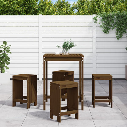 Set Bar da Giardino 5 pz ambra in Legno Massello di Pino