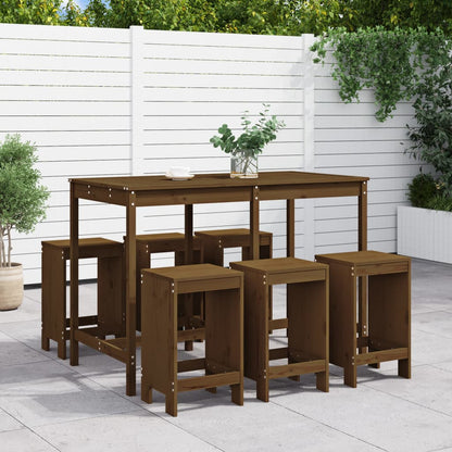 Set Bar da Giardino 7 pz ambra in Legno Massello di Pino