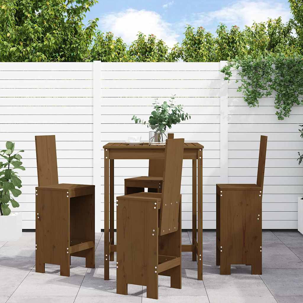 Set Bar da Giardino 5 pz ambra in Legno Massello di Pino