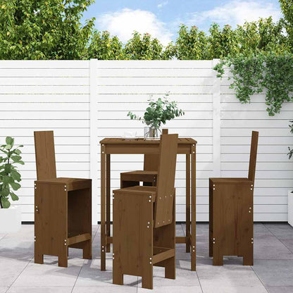 Set Bar da Giardino 5 pz ambra in Legno Massello di Pino