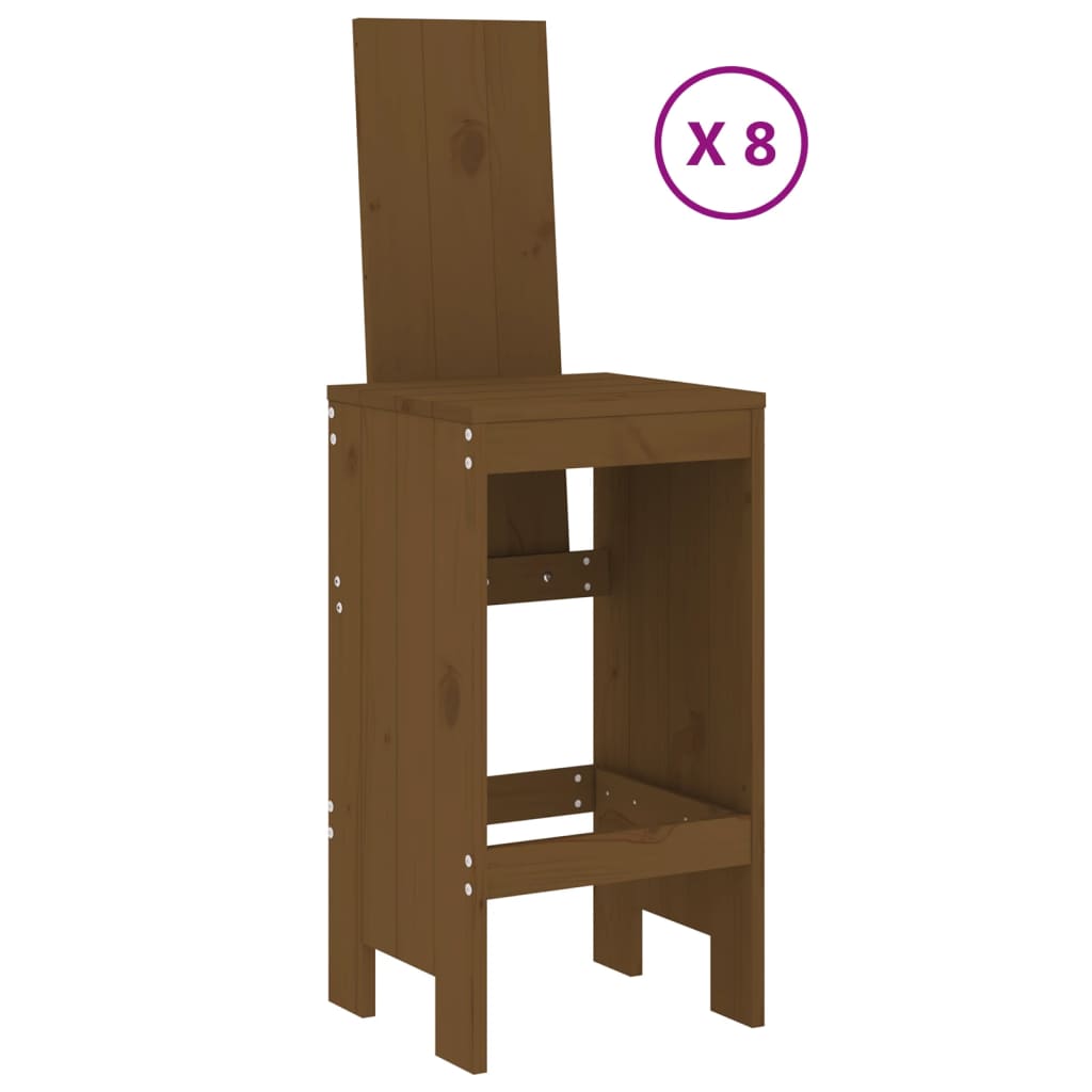 Set Bar da Giardino 9 pz ambra in Legno Massello di Pino