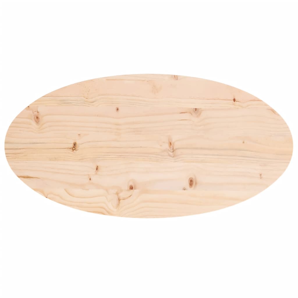 Piano Tavolo 60x30x2,5 cm in Legno Massello di Pino Ovale