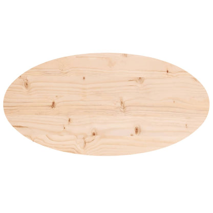 Piano Tavolo 70x35x2,5 cm in Legno Massello di Pino Ovale