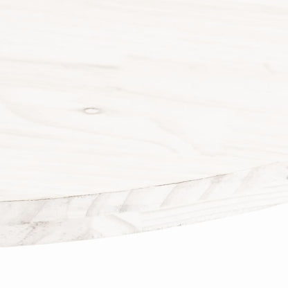 Piano Tavolo Bianco 80x40x2,5cm in Legno Massello di Pino Ovale