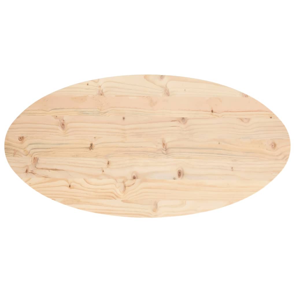 Piano Tavolo 90x45x2,5 cm in Legno Massello di Pino Ovale
