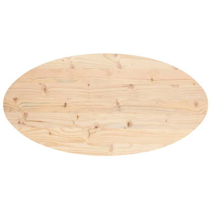 Piano Tavolo 90x45x2,5 cm in Legno Massello di Pino Ovale