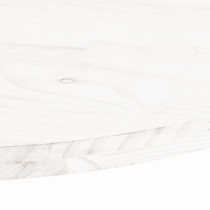 Piano Tavolo Bianco 90x45x2,5cm in Legno Massello di Pino Ovale