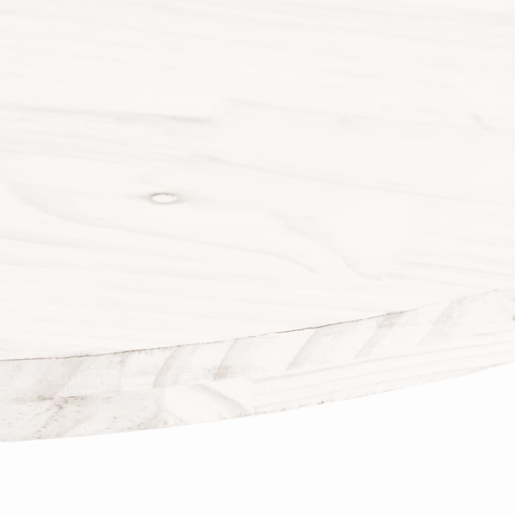 Piano Tavolo Bianco 100x50x2,5 cm Legno Massello di Pino Ovale