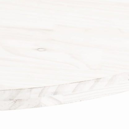 Piano Tavolo Bianco 110x55x2,5 cm Legno Massello di Pino Ovale