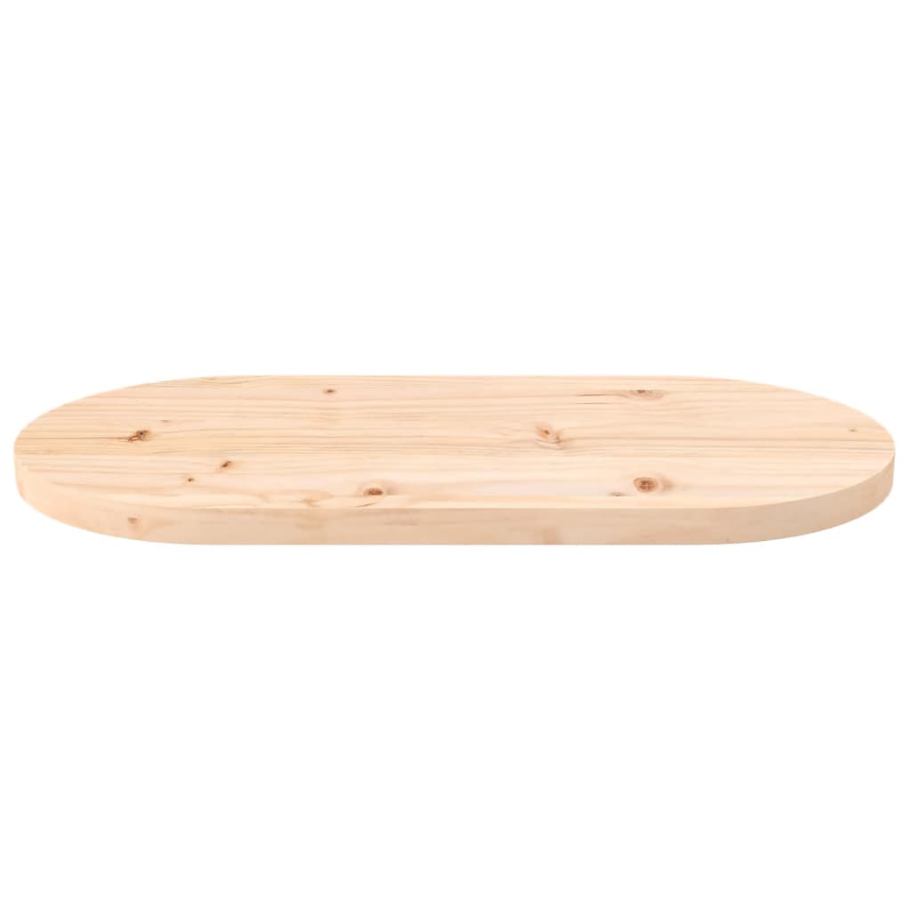 Piano Tavolo 60x30x2,5 cm in Legno Massello di Pino Ovale