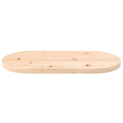 Piano Tavolo 60x30x2,5 cm in Legno Massello di Pino Ovale