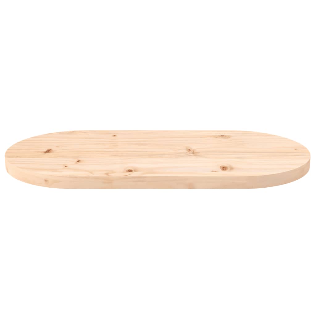 Piano Tavolo 80x40x2,5 cm in Legno Massello di Pino Ovale