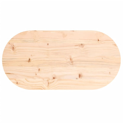 Piano Tavolo 80x40x2,5 cm in Legno Massello di Pino Ovale