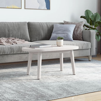 Piano Tavolo Bianco 80x40x2,5cm in Legno Massello di Pino Ovale