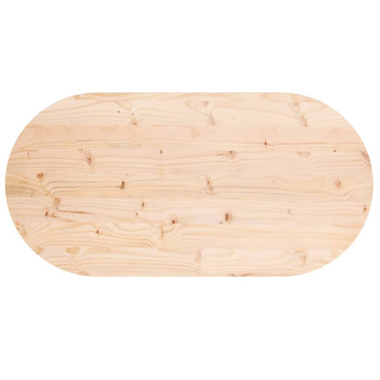 Piano Tavolo 90x45x2,5 cm in Legno Massello di Pino Ovale