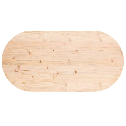 Piano Tavolo 100x50x2,5 cm in Legno Massello di Pino Ovale