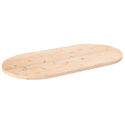 Piano Tavolo 110x55x2,5 cm in Legno Massello di Pino Ovale