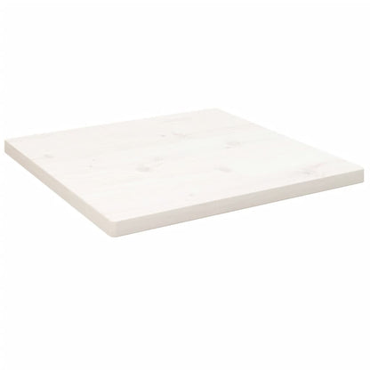 Piano Tavolo Bianco 40x40x2,5cm Legno Massello di Pino Quadrato