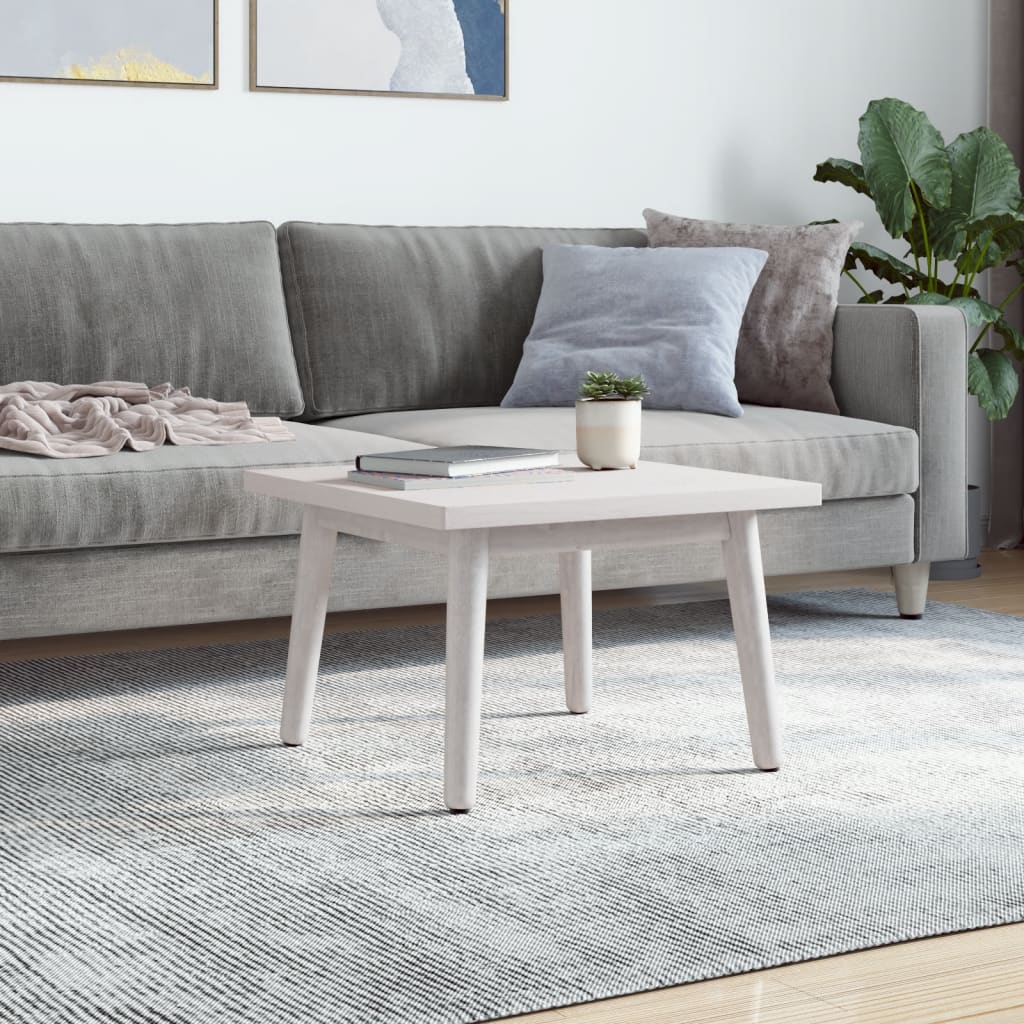 Piano Tavolo Bianco 40x40x2,5cm Legno Massello di Pino Quadrato