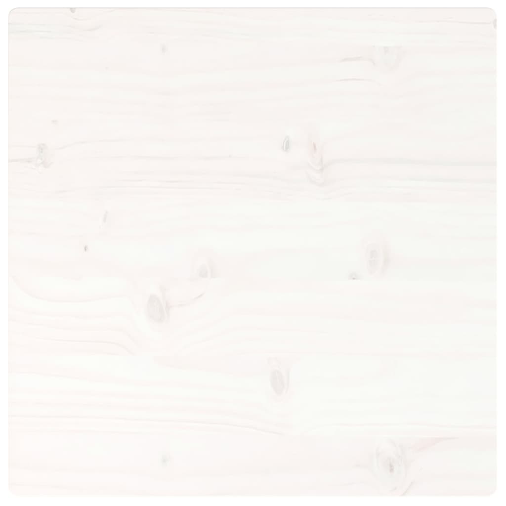 Piano Tavolo Bianco 60x60x2,5cm Legno Massello di Pino Quadrato