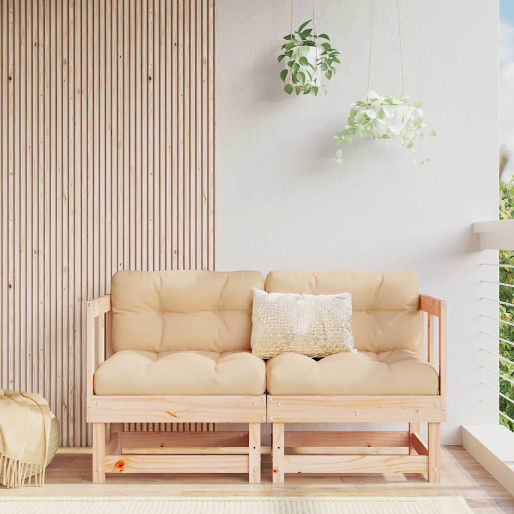 Divani Angolari da Giardino 2 pz in Legno Massello di Pino