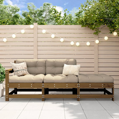 Set Salotto da Giardino 3 pz Ambra in Legno Massello di Pino