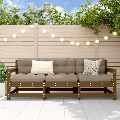 Set Salotto da Giardino 3 pz Ambra in Legno Massello di Pino