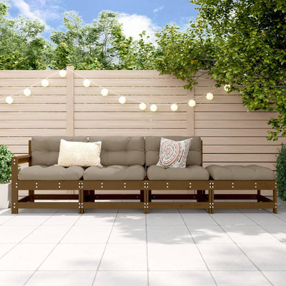 Set Salotto da Giardino 4 pz ambra in Legno Massello di Pino